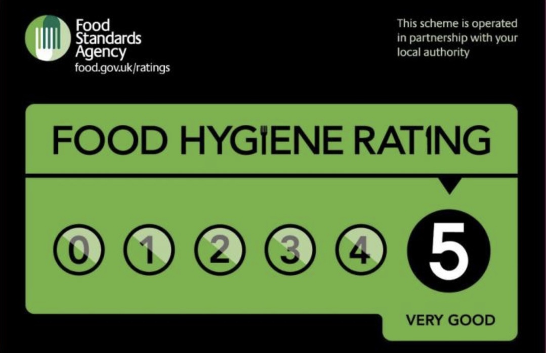 Very Good. Food Hygiene Rating 5